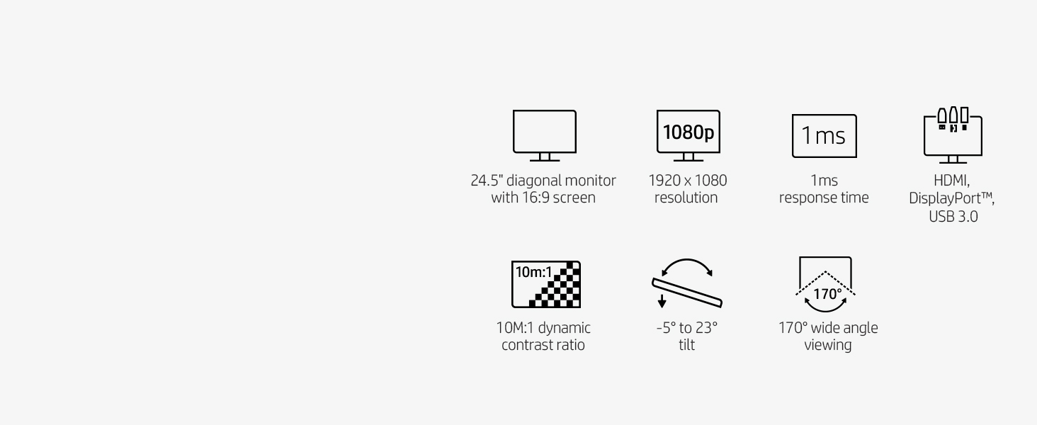 OMEN by HP 25 Gaming Display 144Hz, 1ms Response