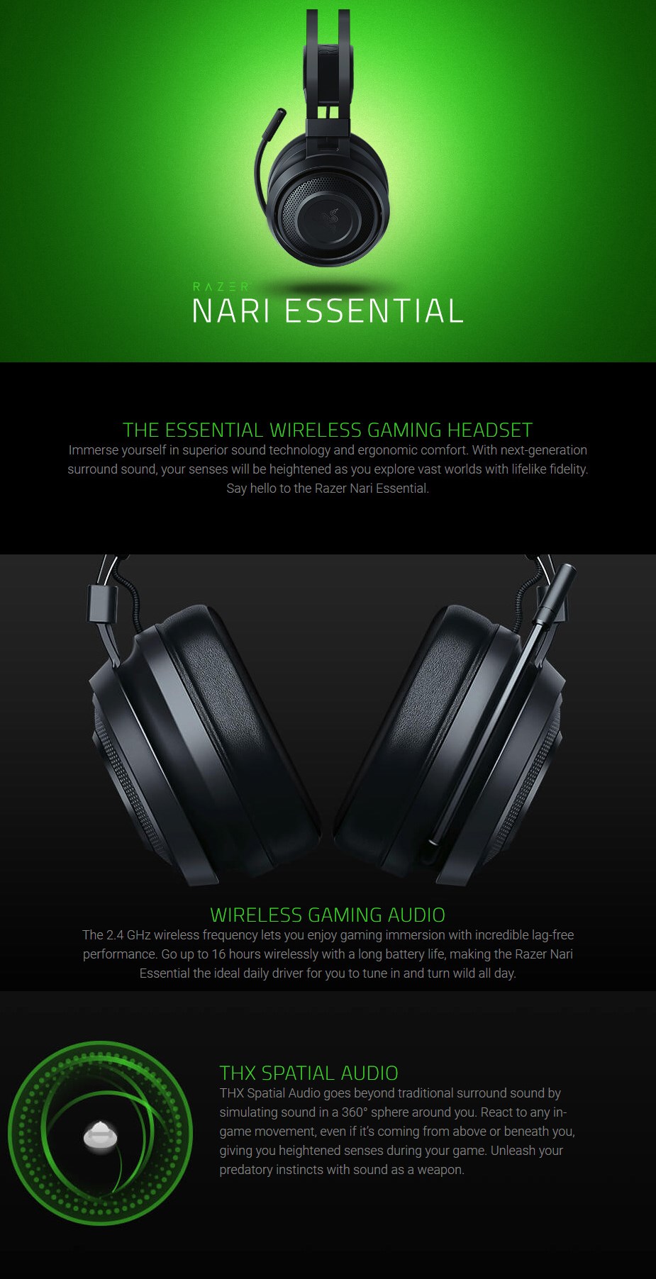 Razer Nari Essential Wireless Gaming Headset