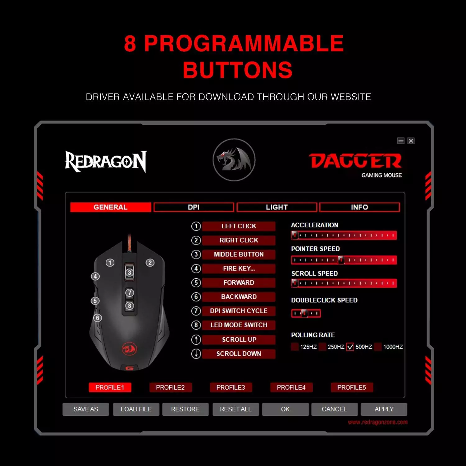 Redragon M715 DAGGER Programmable Gaming Mouse