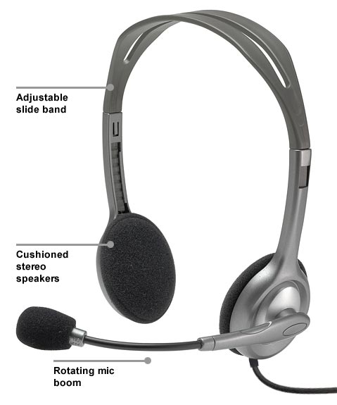 Logitech 981-000214 H110 Stereo Headset w/ Mic