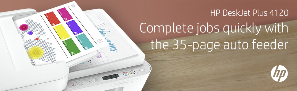 HP DeskJet Plus 4120 All-in-One Wireless, Print, Copy, Scan & Send mobile Fax - white