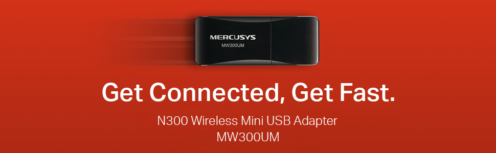 MERCUSYS MW300UM Wi-Fi Dongle 300Mbps Wireless Mini USB WiFi Adapter for PC/Desktop/Laptop