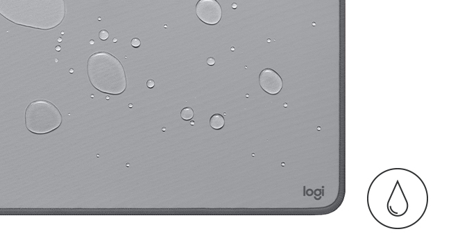 Logitech PadStudio Series Mouse Mat with Anti-Slip Rubber Base Durable Materials, Mid-Grey