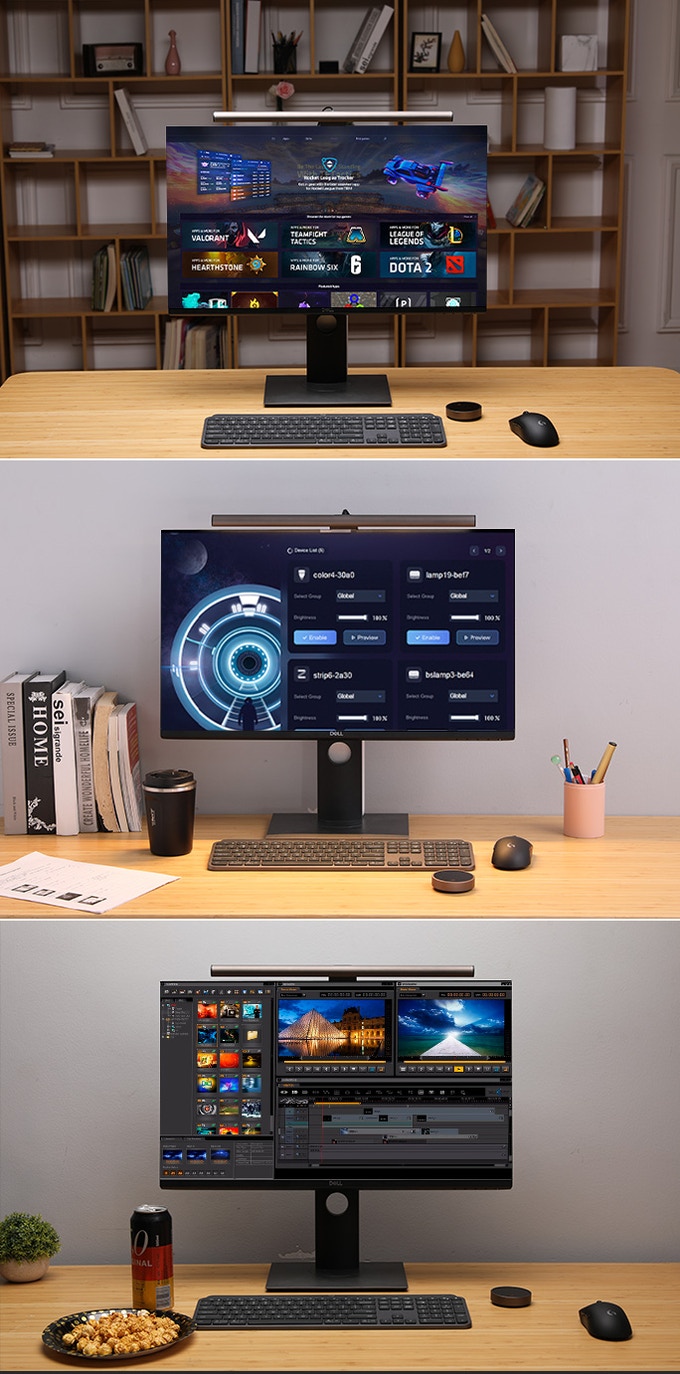 Elesense Monitor Light Bar 2.4GHz Wireless Controller Countless Color Temperature & Brightness Adjustment