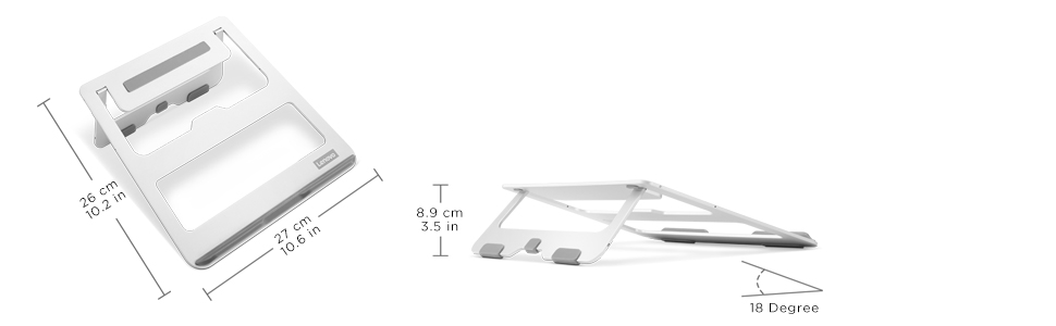 Lenovo Portable Aluminum Laptop Stand Supports laptops up to 15. 6\"