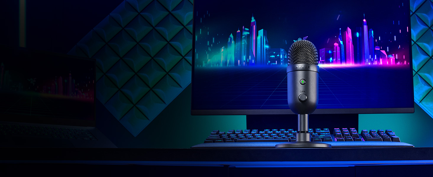 Razer Seiren V2 X USB 25mm SuperCardioid Pickup Pattern Mic Monitoring/Gain & Mute Buttons