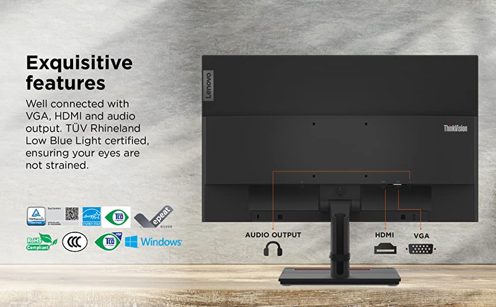 Lenovo ThinkVision S24e-20 23.8\" Full HD VGA & HDMI Eye Comfort