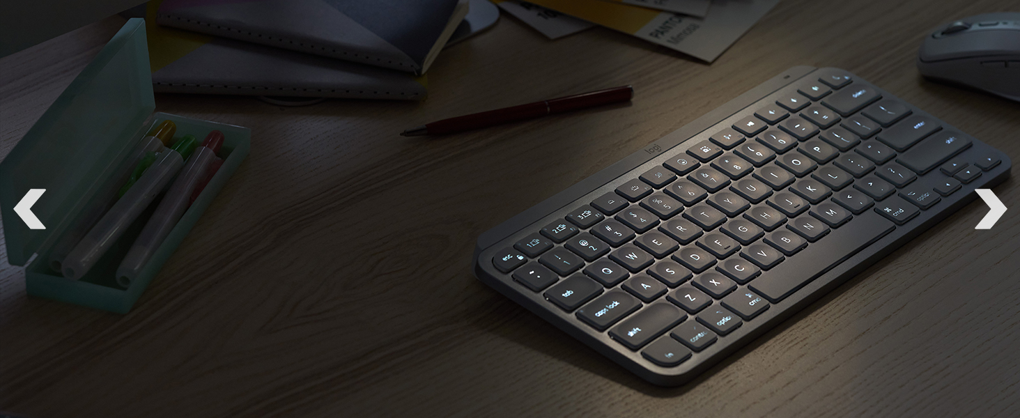 Logitech MX Keys MINI Illuminated Wireless & Bluetooth Backlit USB C, PC & Mac , English Layout Graphite