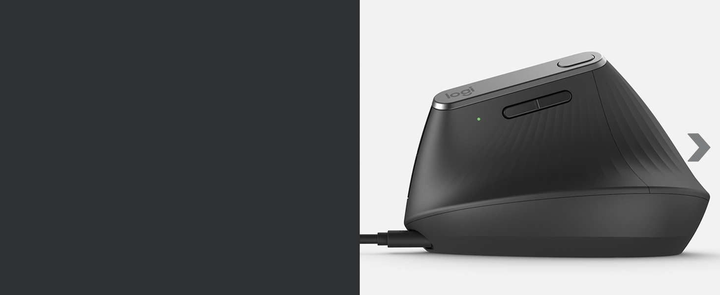 Logitech MX Vertical Wireless Mouse Advanced Ergonomic Design Reduces Muscle Strain Rechargeable, Graphite