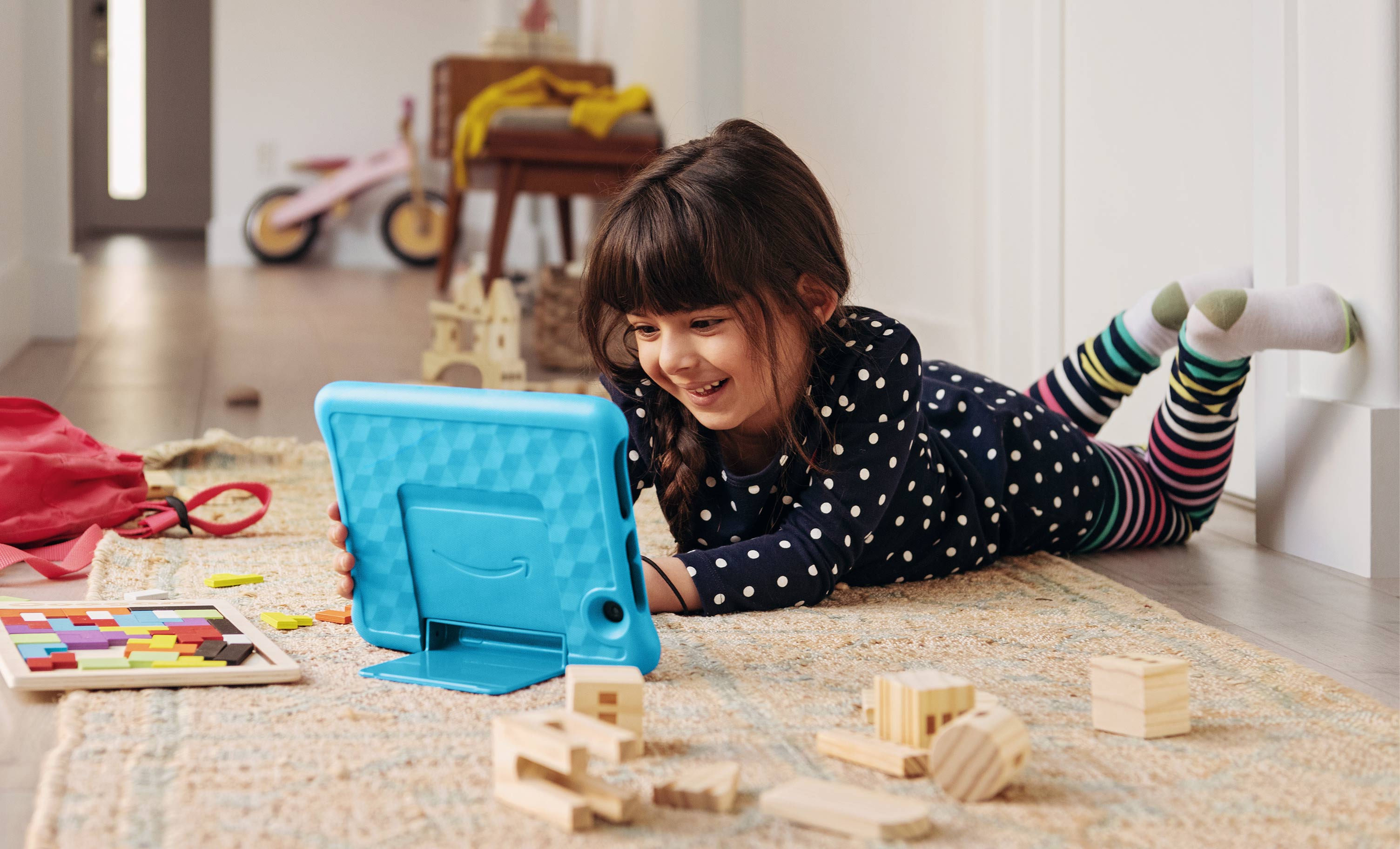Amazon Fire HD 8 Kids Edition 10th Generation Tablet 8.0\" HD WIFI Kid-Proof Case - Blue
