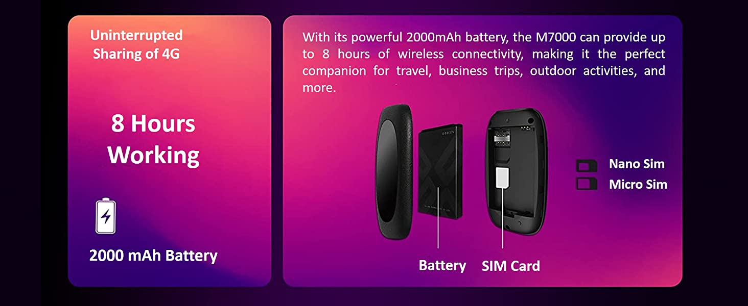TP-Link M7000 4G LTE Travel Mobile Mi-Fi Hotspot For Up to 10 Devices Rechargeable Battery