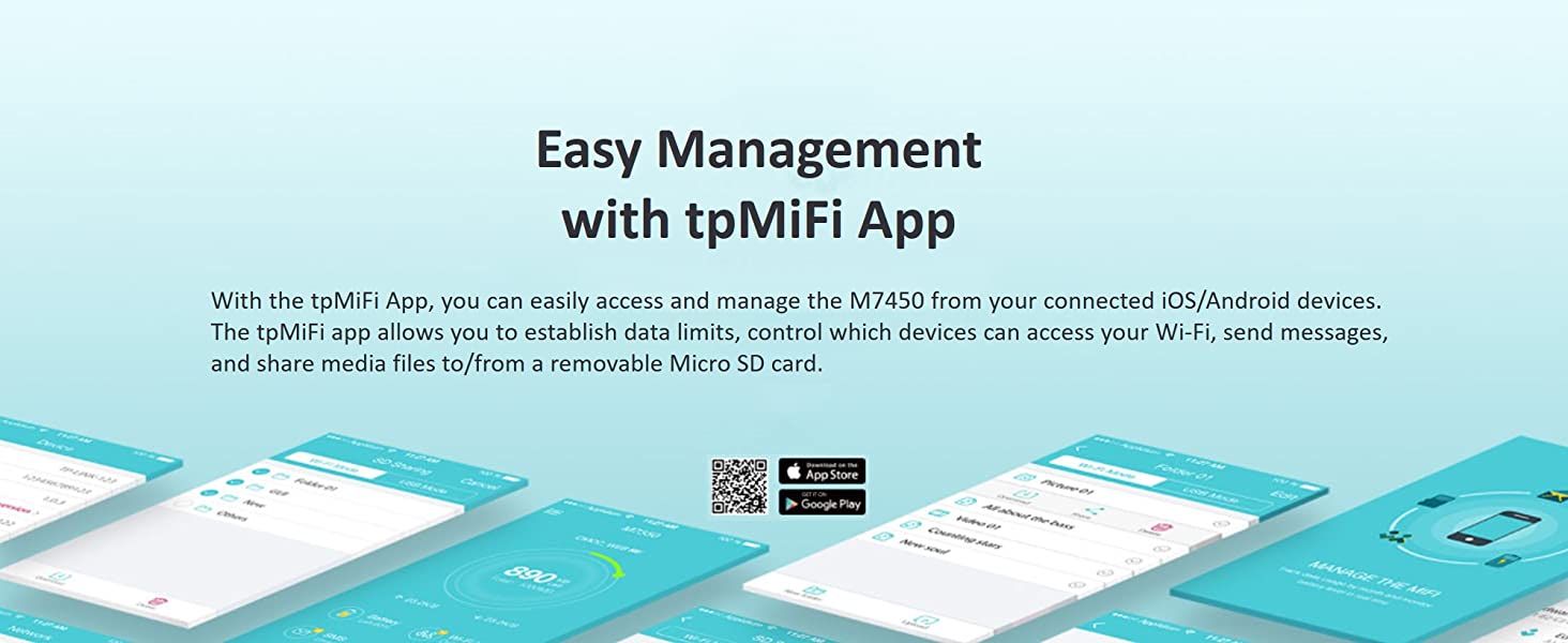 TP-Link M7450 4G+ MiFi SD Card Slot LTE-Advanced Cat6 with up to 300Mbps Up to 32 Devices