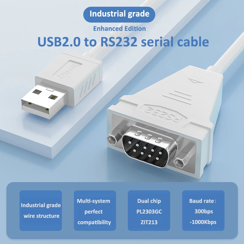 Dtech USB 2.0 to RS232 Serial Cable 1.5M