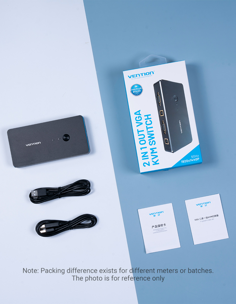 Vention 2 in 1 Out VGA KVM Switch