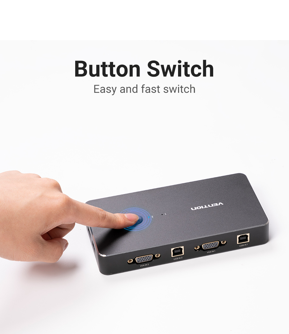 Vention 2 in 1 Out VGA KVM Switch