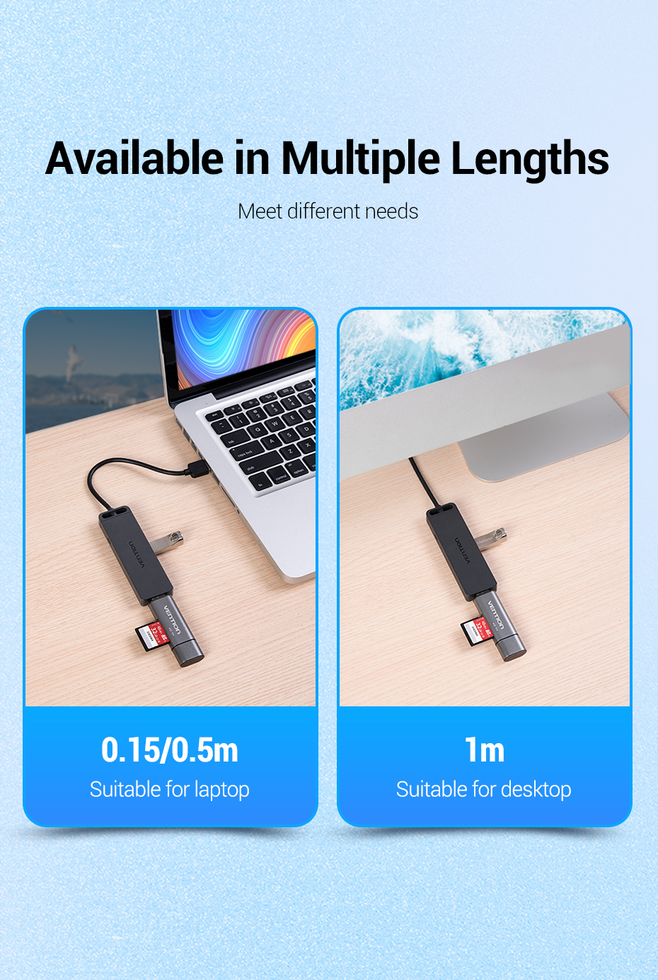 Vention 4 Ports USB3.0 HUB 1M