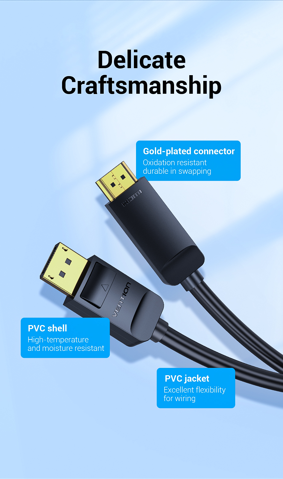 Vention 4K DisplayPort to HDMI Cable 3M