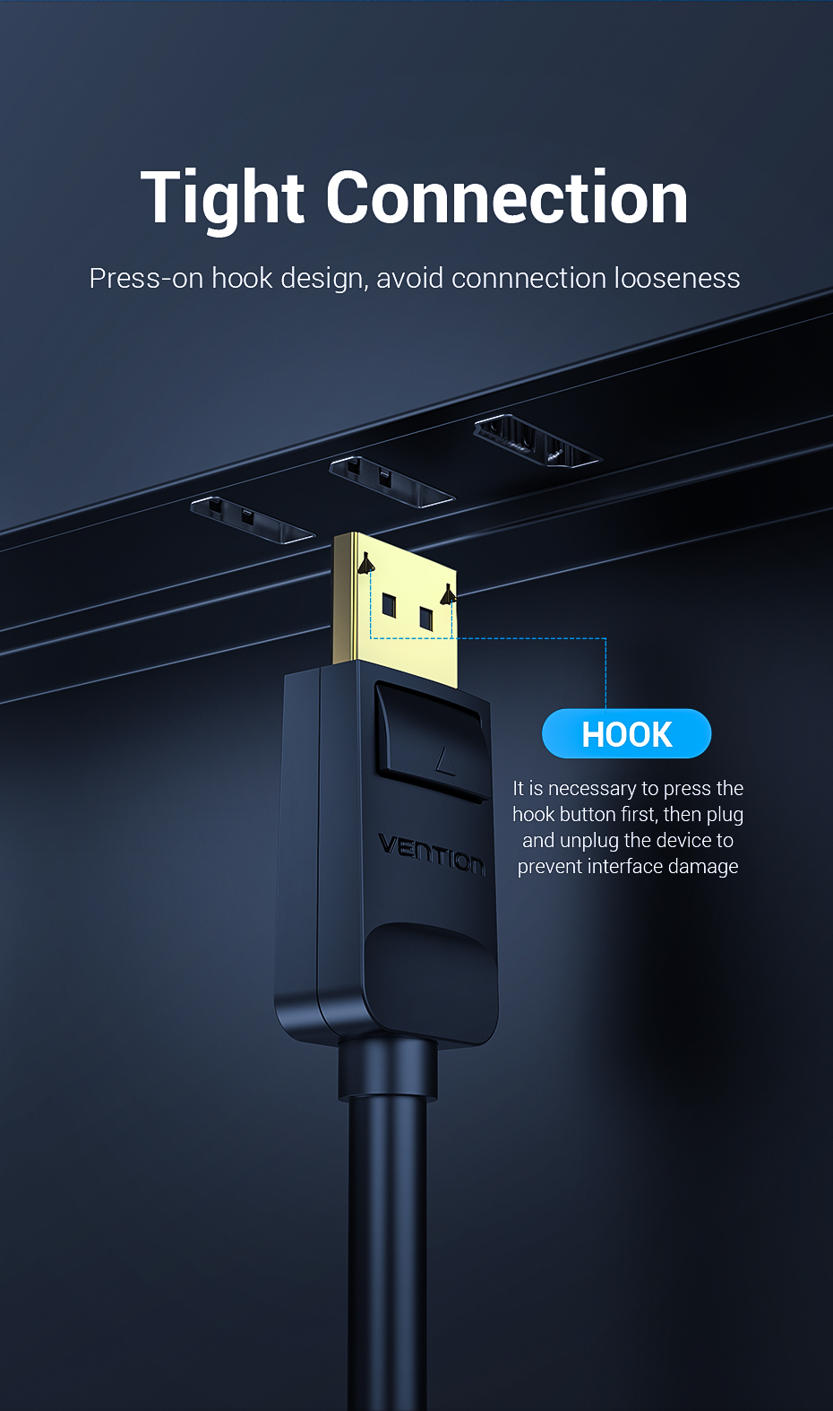 Vention 4K DisplayPort to HDMI Cable 3M