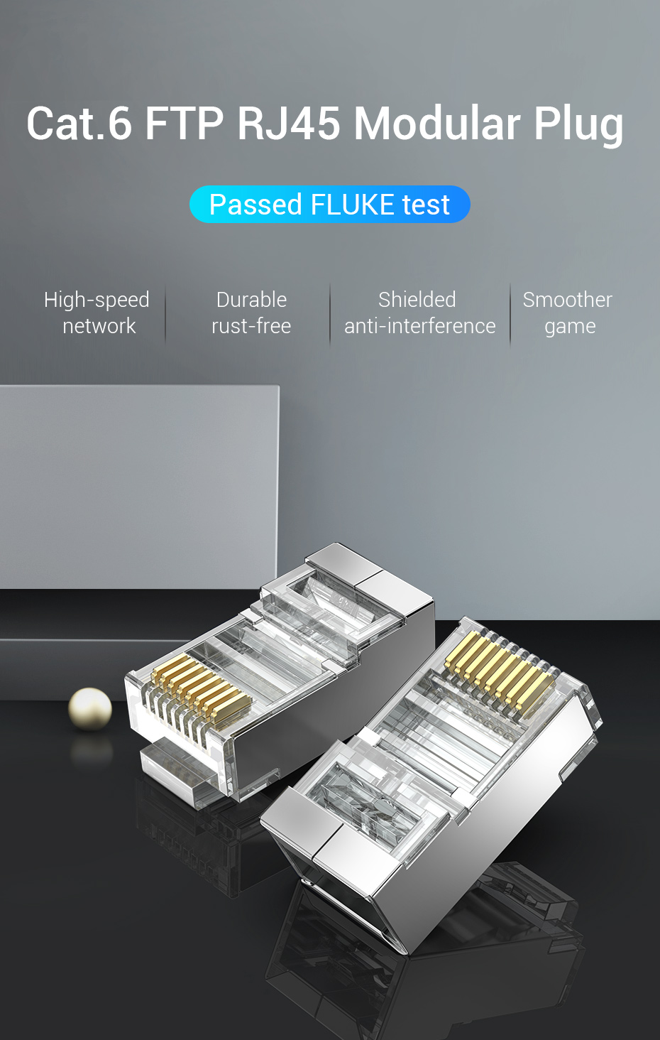Vention Cat6 FTP RJ45 Plug 100 Pack