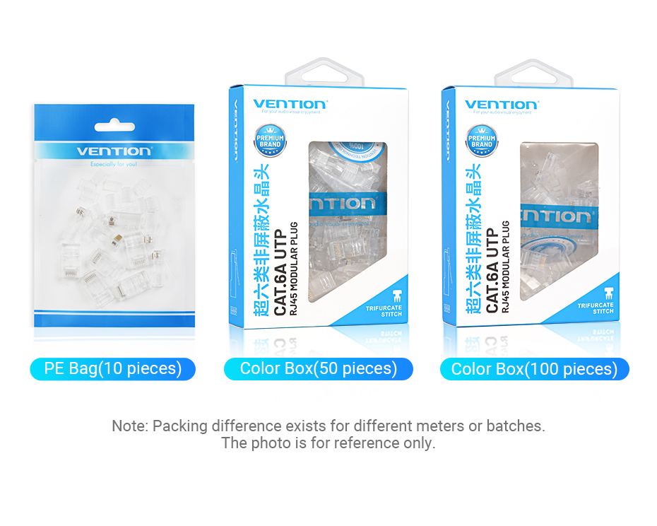 Vention Cat6A UTP RJ45 Plug 100 Pack