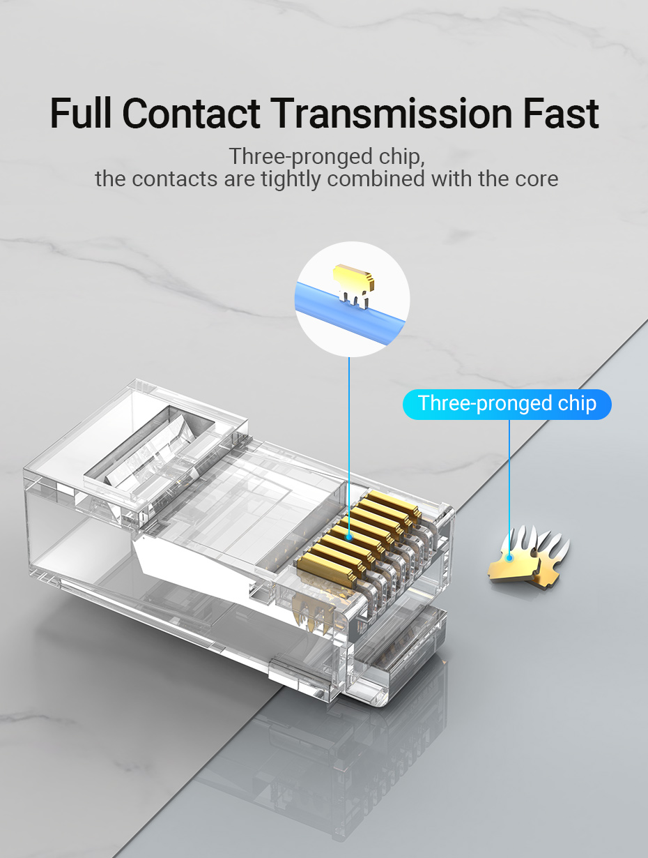 Vention Cat6A UTP RJ45 Plug 100 Pack