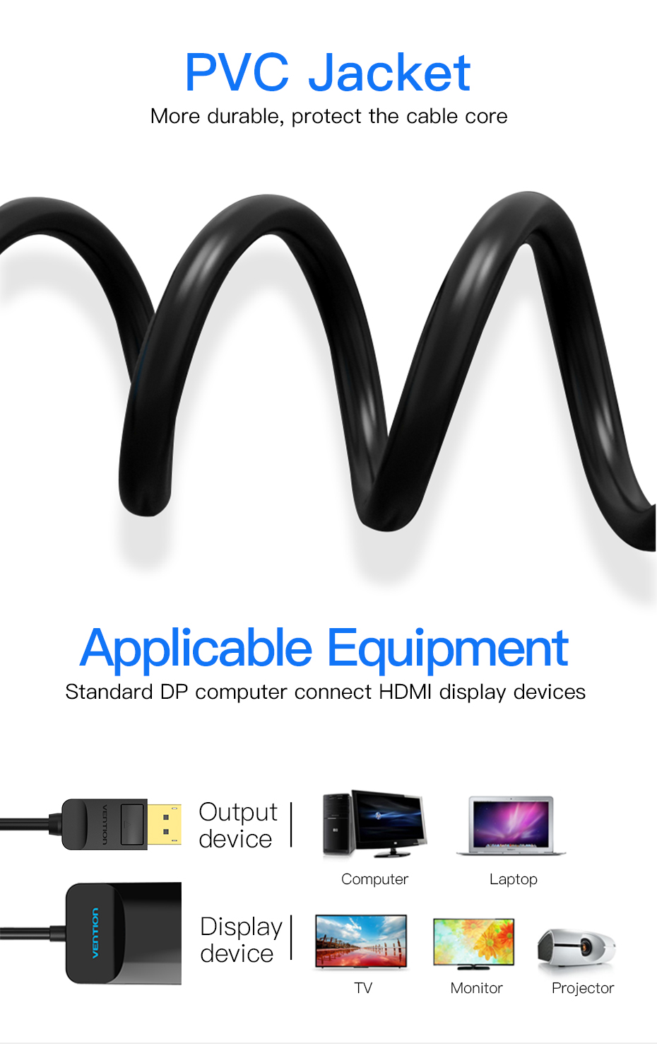 Vention DP To HDMI Convertor 0.15M