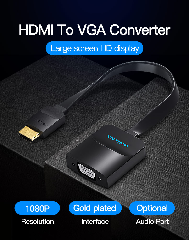 Vention HDMI to VGA Converter W/Micro USB and Audio Port