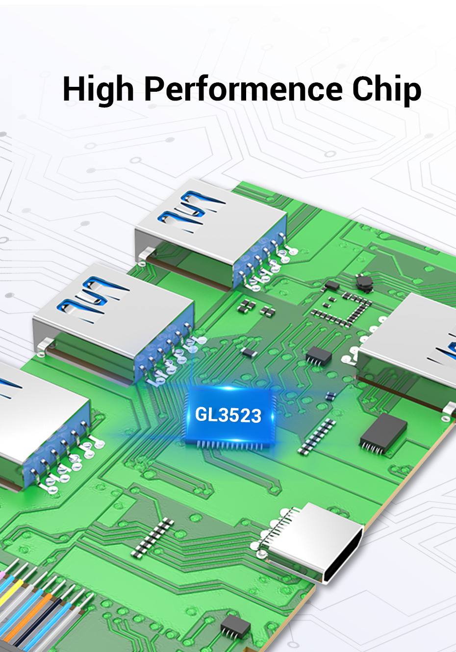 Vention Type-C to 4*USB3.0/Micro USB Hub 0.15M