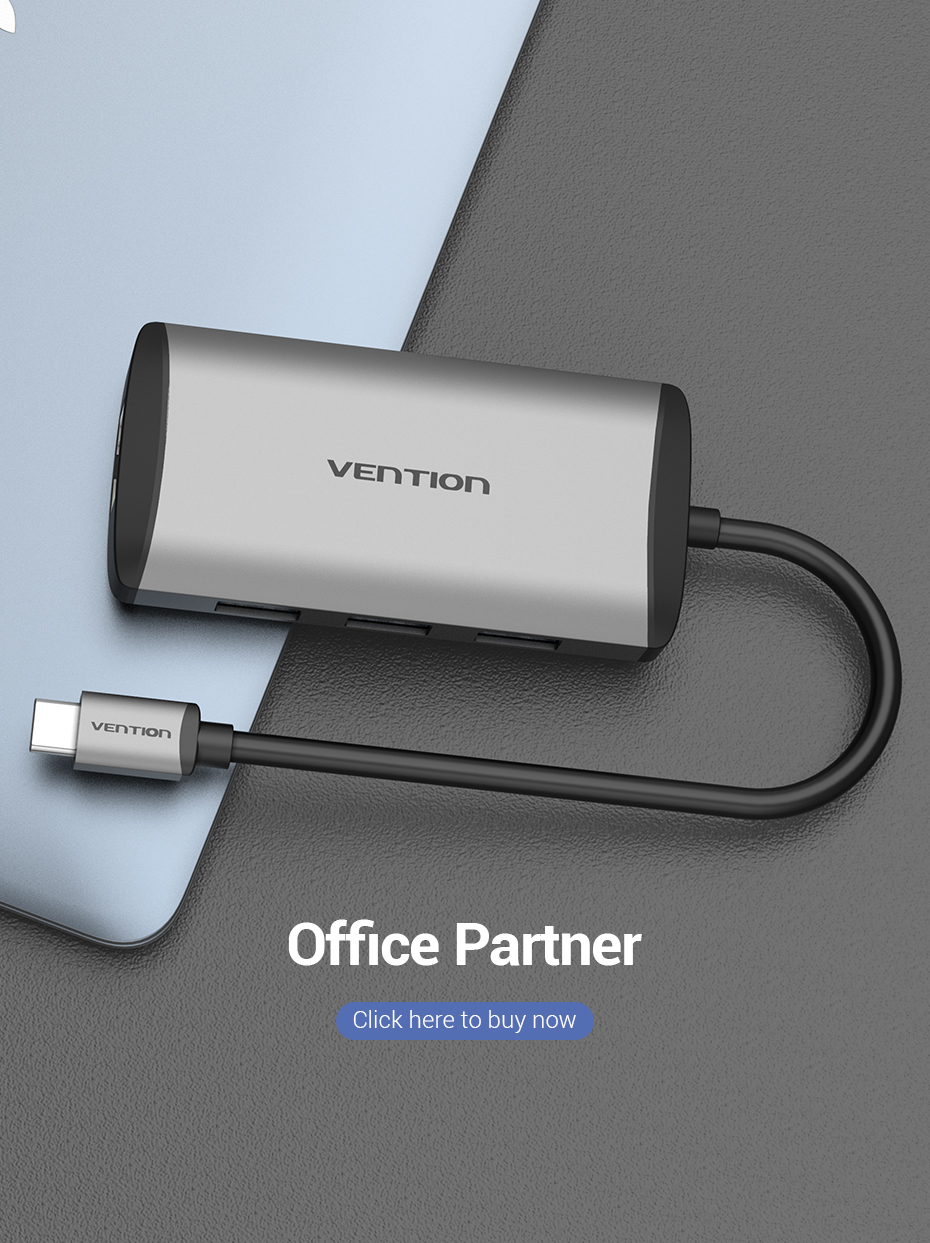 Vention Type-C to HDMI/3XUSB3.0/RJ45/PD