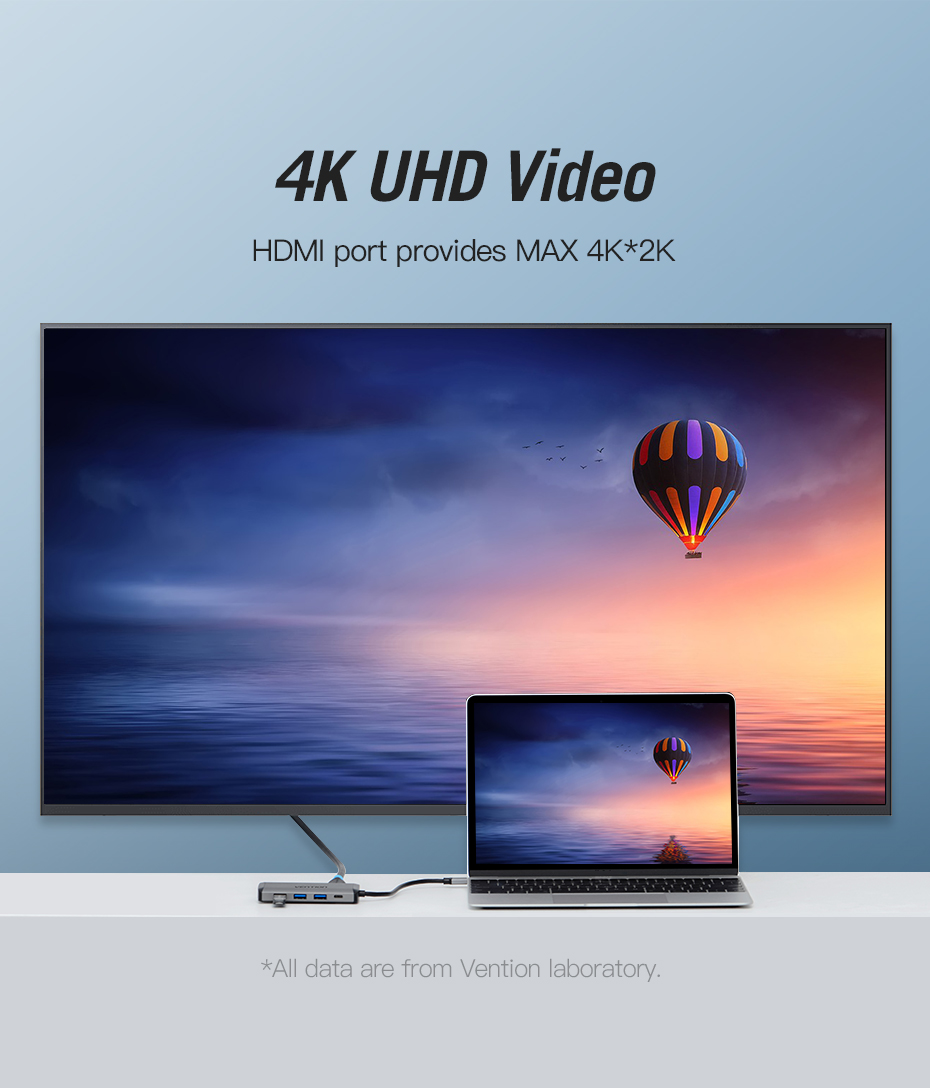 Vention Type-C to HDMI/3XUSB3.0/RJ45/TF/SD Con