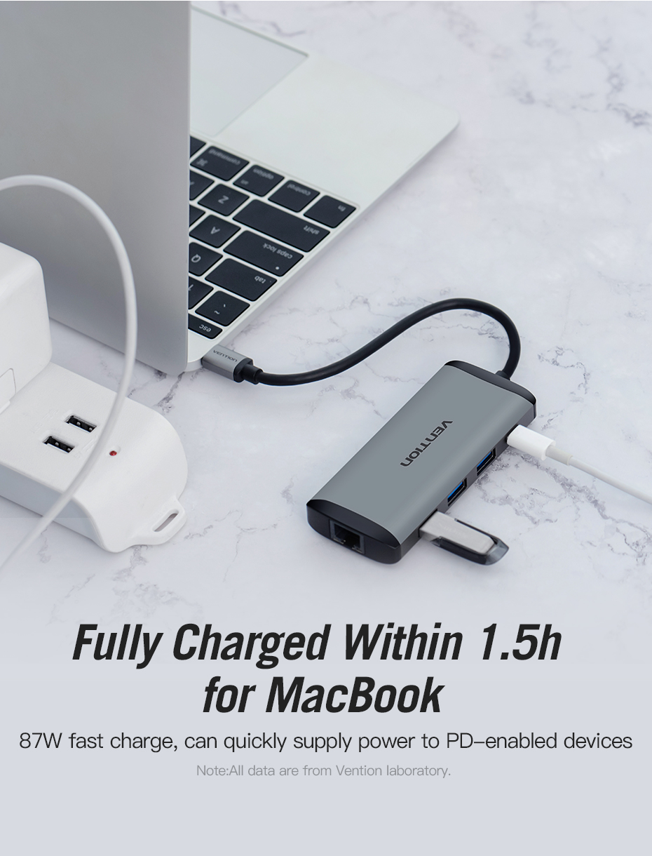 Vention Type-C to HDMI/3XUSB3.0/RJ45/TF/SD Con