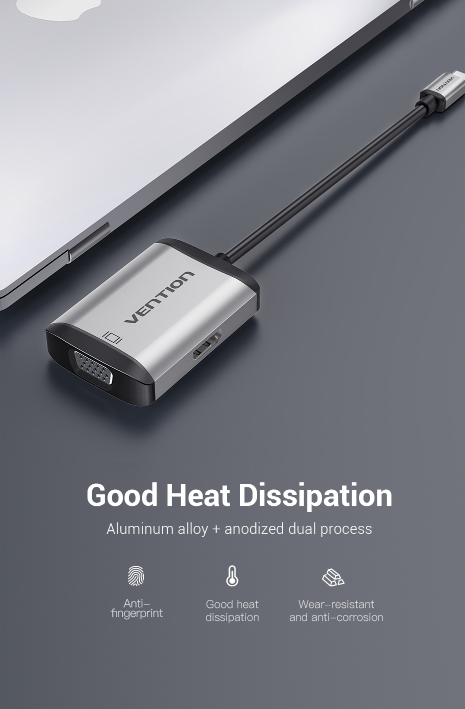 Vention Type-C to HDMI/USB3.0/VGA/PD 0.15M
