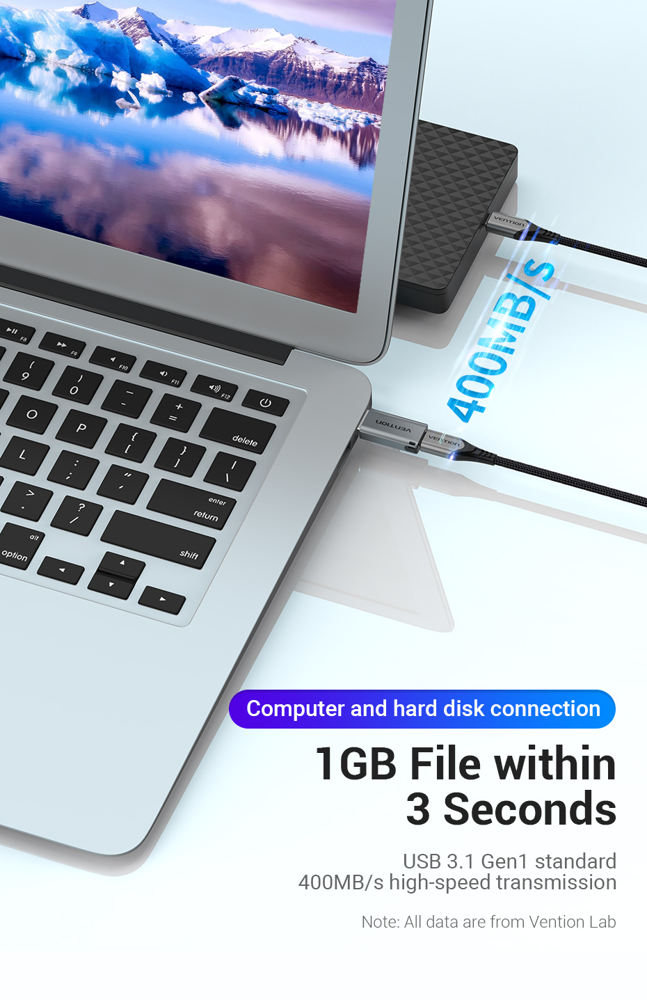 Vention USB 3.0 Male to USB-C Female Adapter