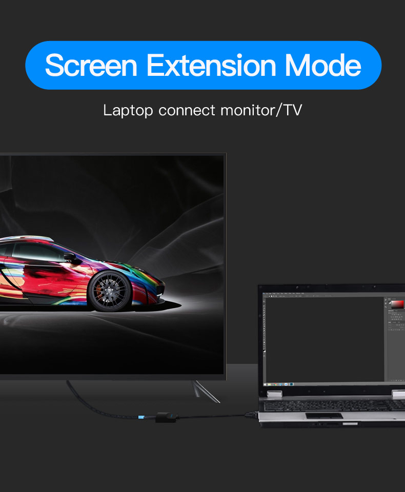 Vention VGA to HDMI Converter W/Micro USB and Audio 0.15M