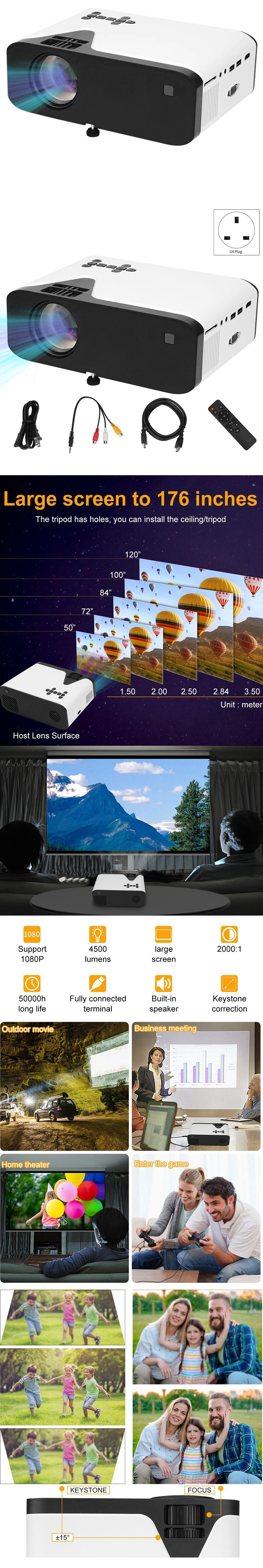 HD Portable UB-20 Player Multimedia Projector
