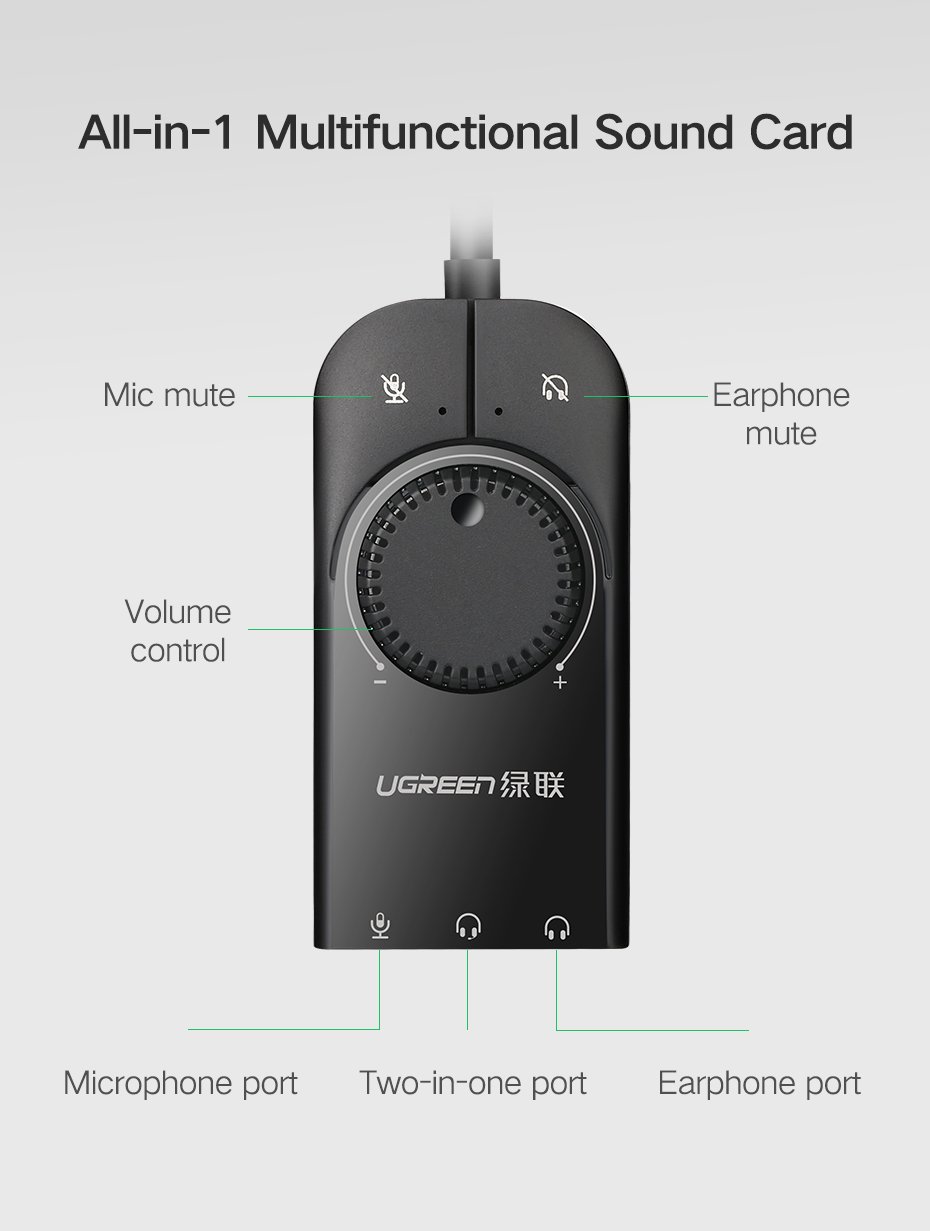 UGREEN CM129 USB External Stereo Sound Adapter