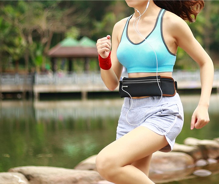 UGREEN LP112 Ultimate reflective stripe Running Belt with headphone outlet black