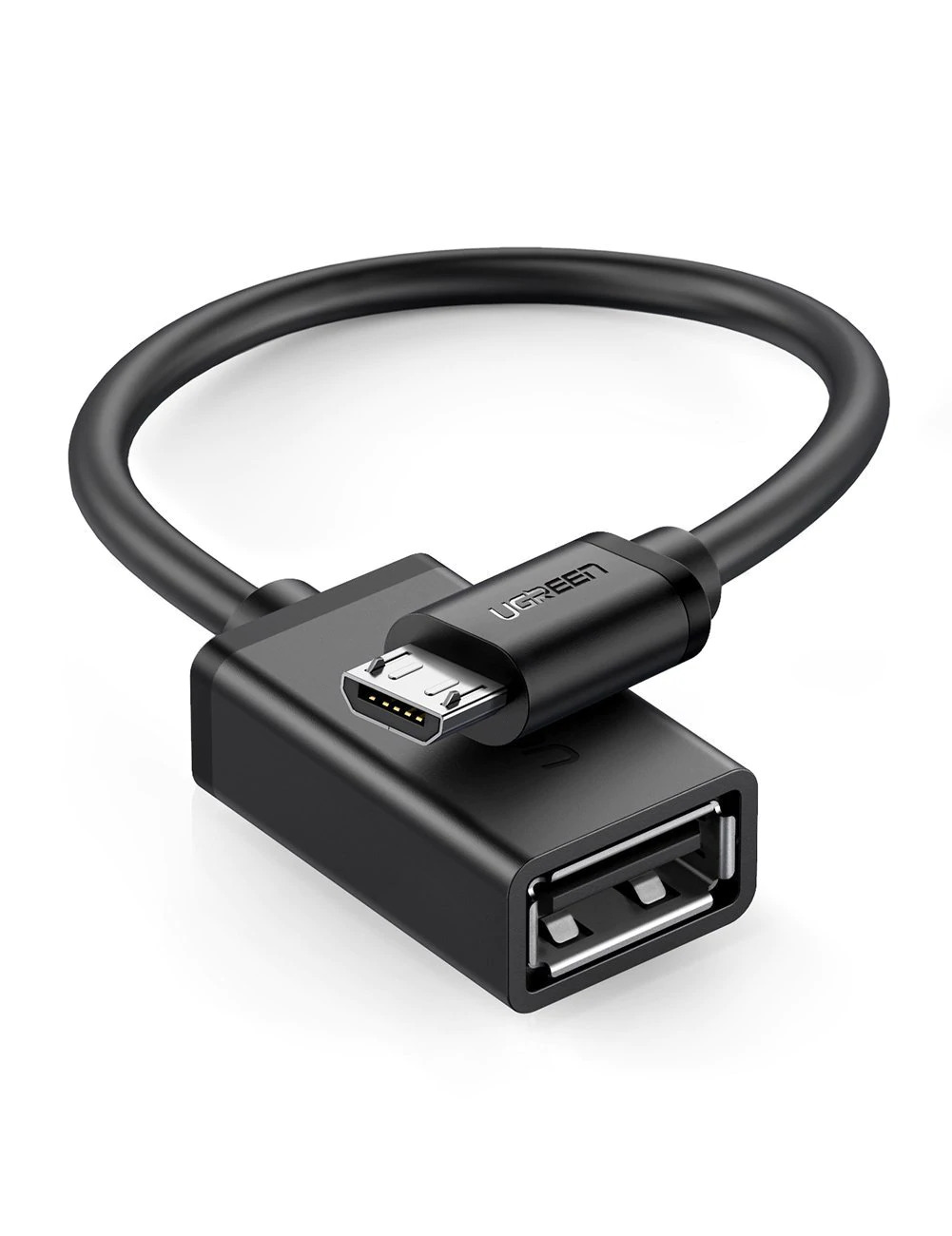 UGREEN US133 Micro USB Male to USB-A Female Cable with OTG Nickel Plating- 15cm