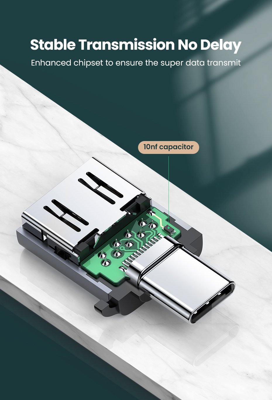 UGREEN US270 USB-C Male to USB 3.0 Female OTG Adapter