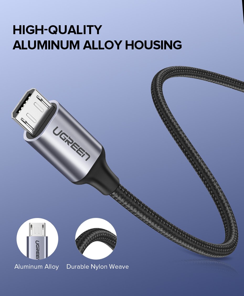 UGREEN US290 Micro USB Cable Nylon Braided-1M