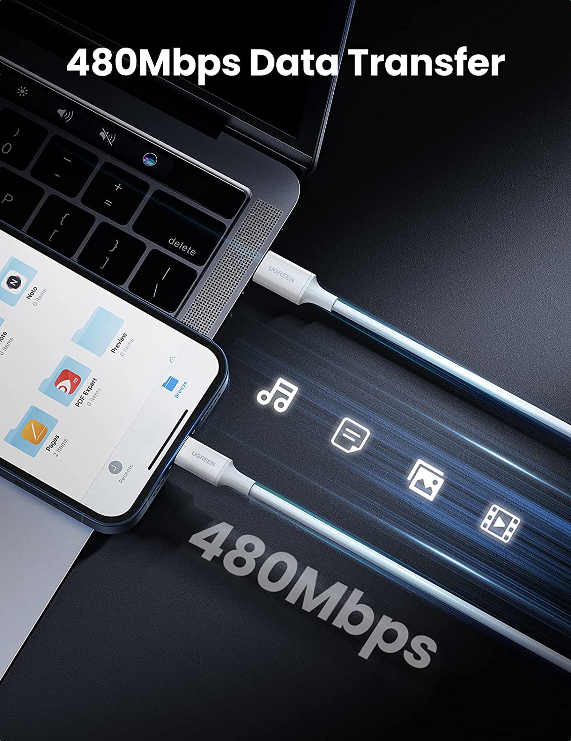 UGREEN US304 USB C to Lightning 20W Fast Charging  Cable -1M