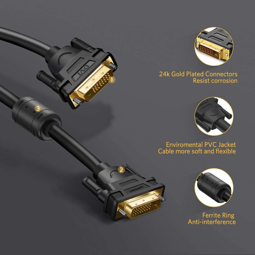 UGREEN VG101 DVI-D 24+1 Dual Link Male to Male