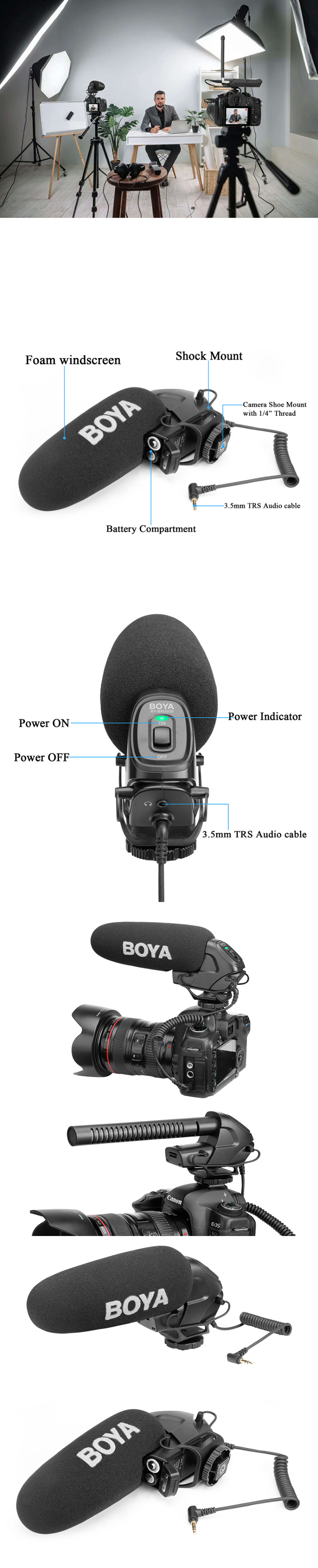 BOYA BY-BM3030 On-Camera Shotgun Microphone