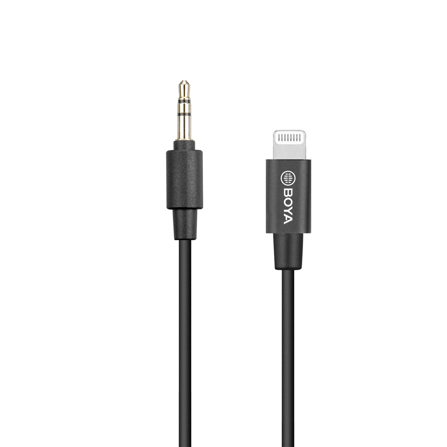 BOYA BY-K1 3.5mm Male to Apple MFi Male Certified Lightning Adapter Cable (20cm)