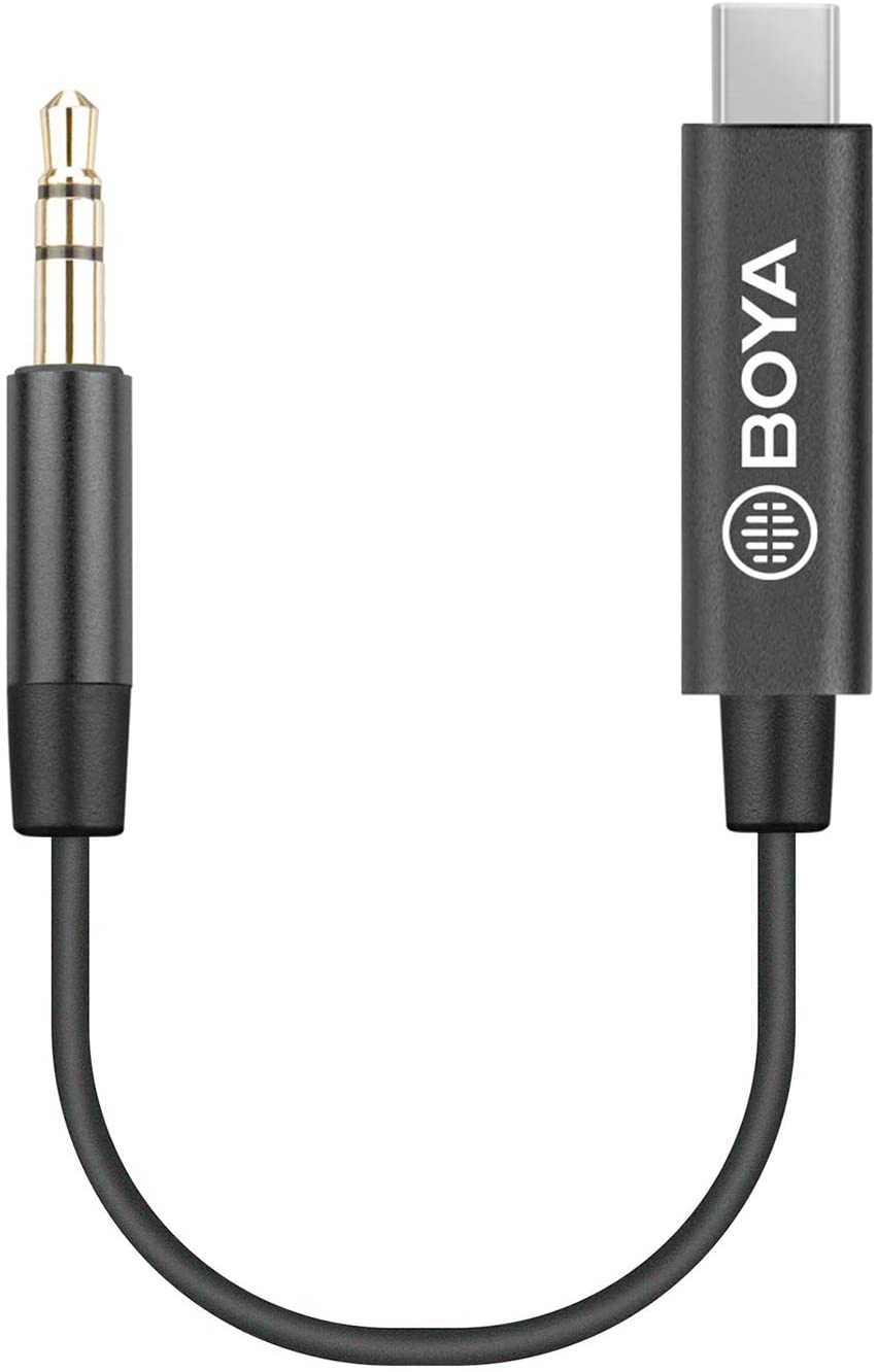 BOYA BY-K2 3.5mm TRS Male to Type-C Male Audio Adapter Cable (7.8in)