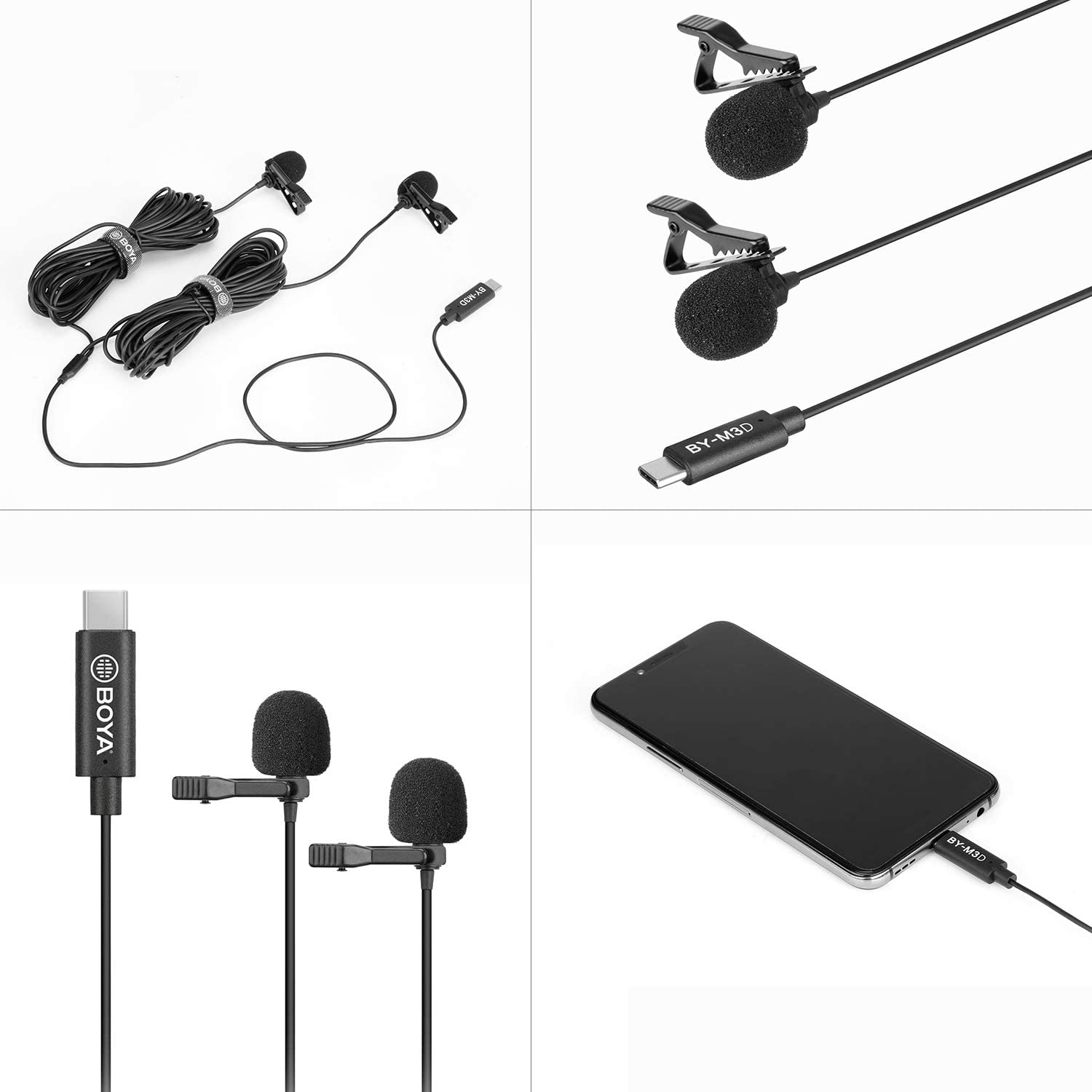 BOYA BY-M3D Dual lapel USB Type-C Microphone