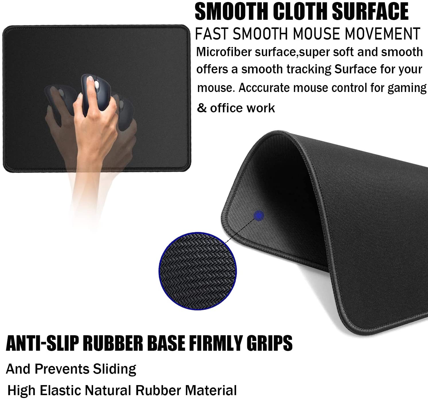 Computer Mouse Pad 25*30cm- Black