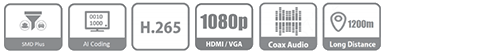 Dahua XVR1B08H-I 8 Channel Penta-brid 5M-N/1080p Cooper 1U 1HDD WizSense Digital Video Recorder