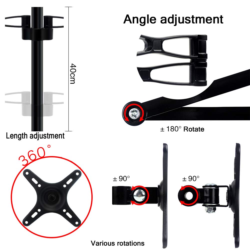 Desk Dual Screen Mount Stand Extendable Arm Monitor