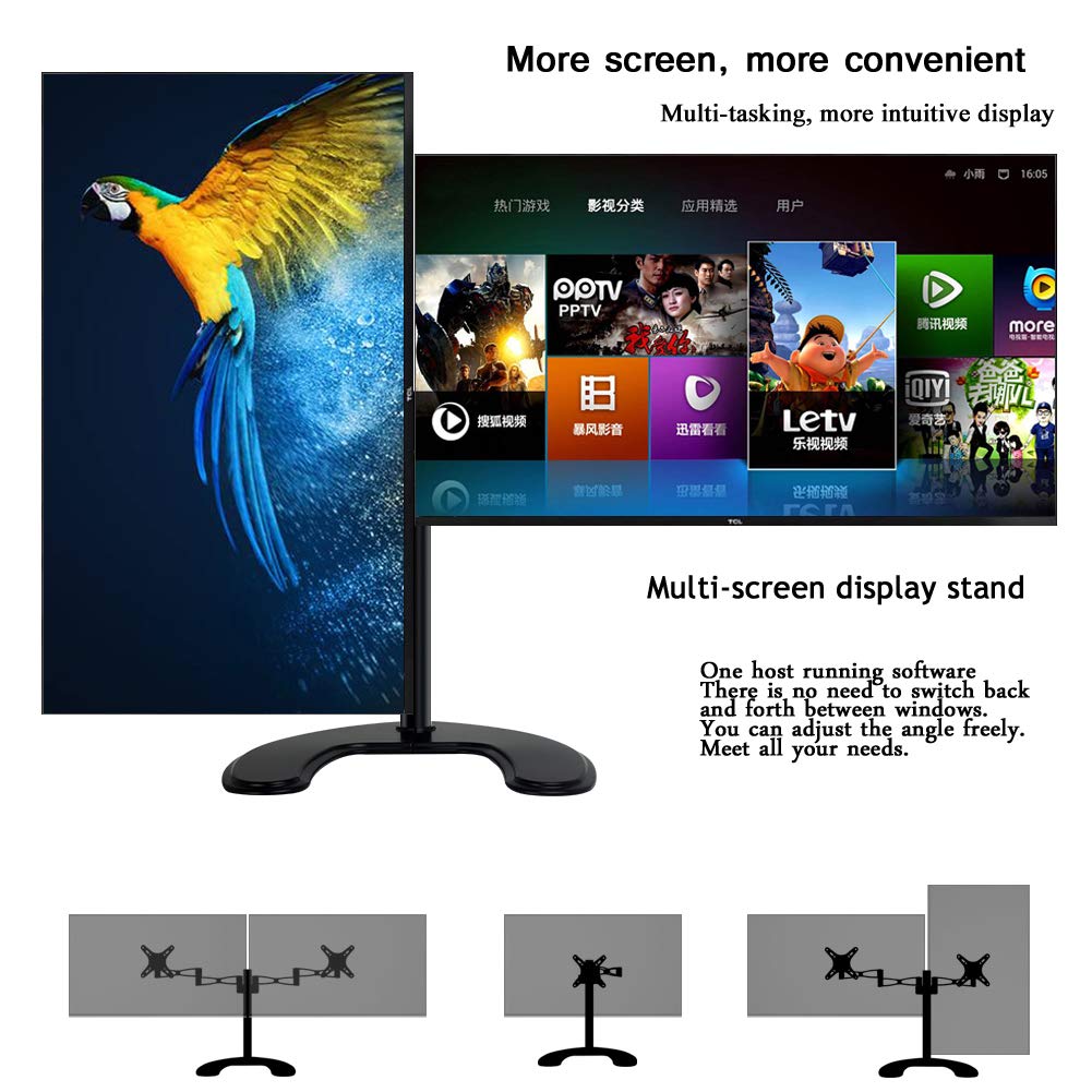 Desk Dual Screen Mount Stand Extendable Arm Monitor